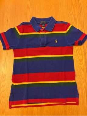 Polo by Ralph Lauren Kids Polo Shirt - Blue, Green Red & Yellow Stripe size 6